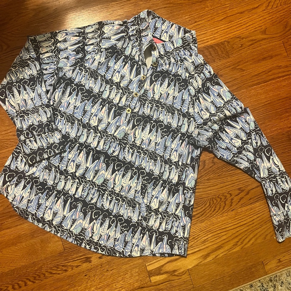 Lilly Pulitzer sailboat popover sweatshirt